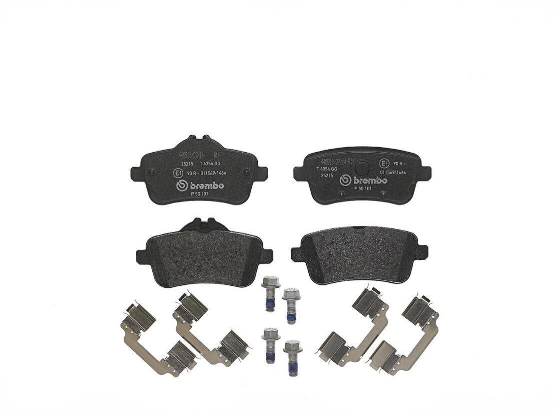 Mercedes Disc Brakes Kit -  Brembo Pads Rear (Low-Metallic) 0074208620 - Brembo P50101